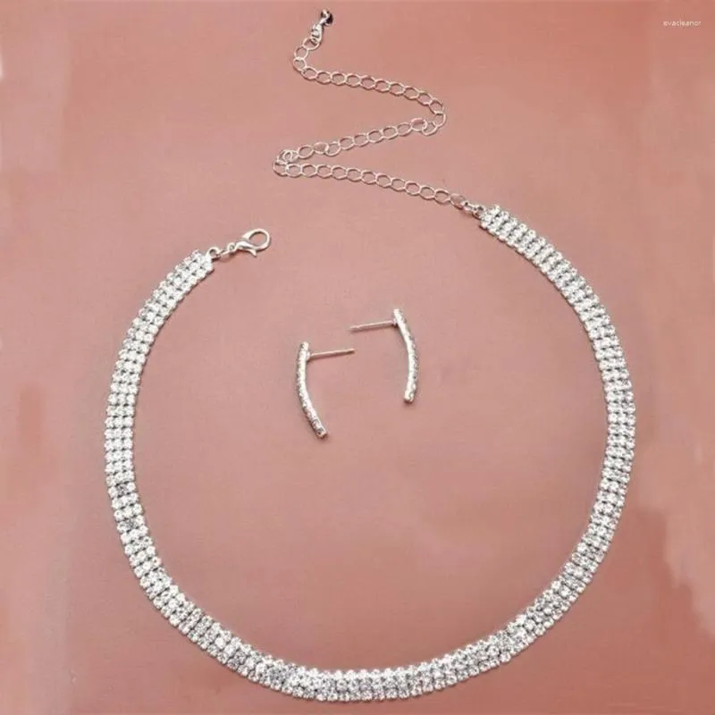 Collana Orecchini Set Gioielli dal design accattivante Strass squisiti Design unico Alta comodità da indossare per A