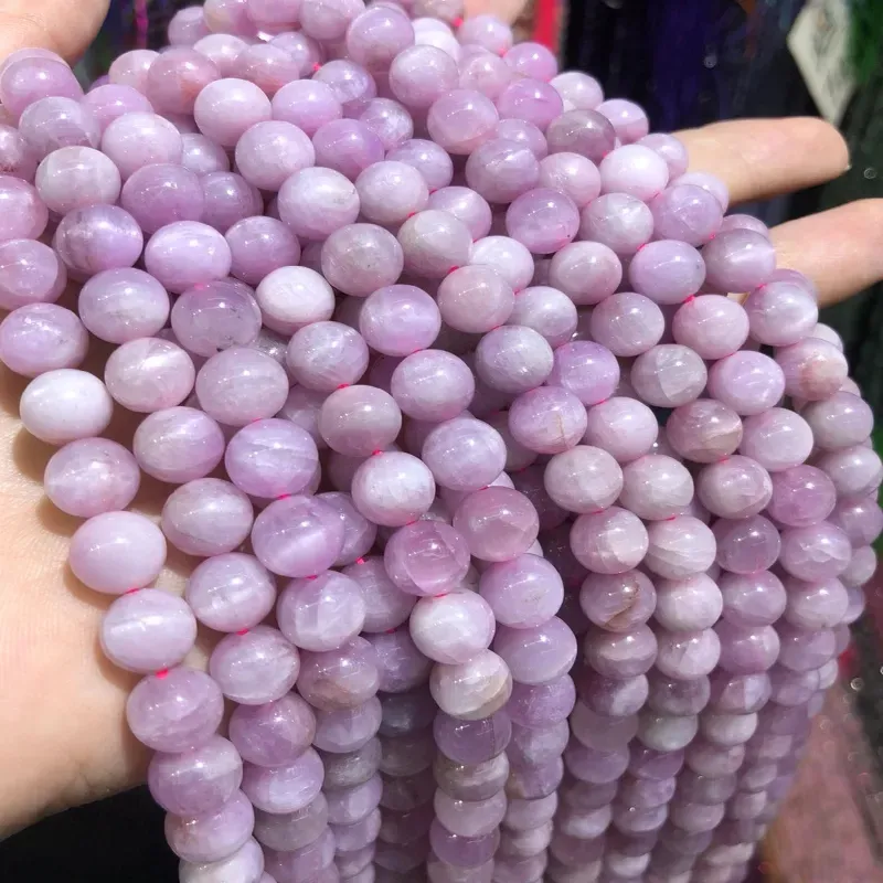 6/8/10mm Real Natural Kunzite Purple Spodumene Stone Beads For Jewelry Making DIY Round Loose Beads Fit Bracelet Accessories