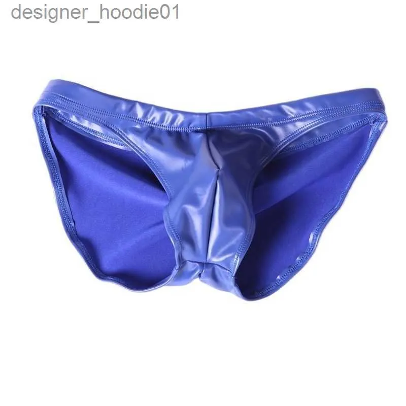 Underbyxor underbyxor plus storlek faux olja latex pu läder konvex påse bryter män underkläder bikini calzoncillos hombre calcinha trosor underkläder braga 220921 l230