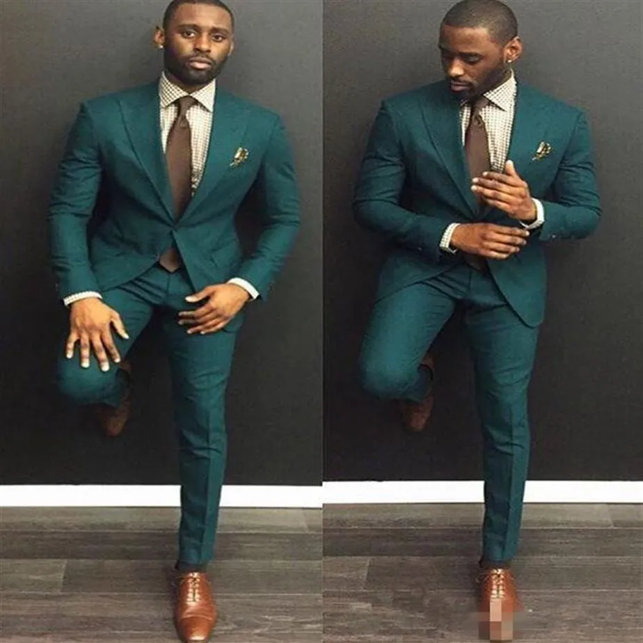 Custom Slim Fit Green Business Suit For Men Perfect For Weddings