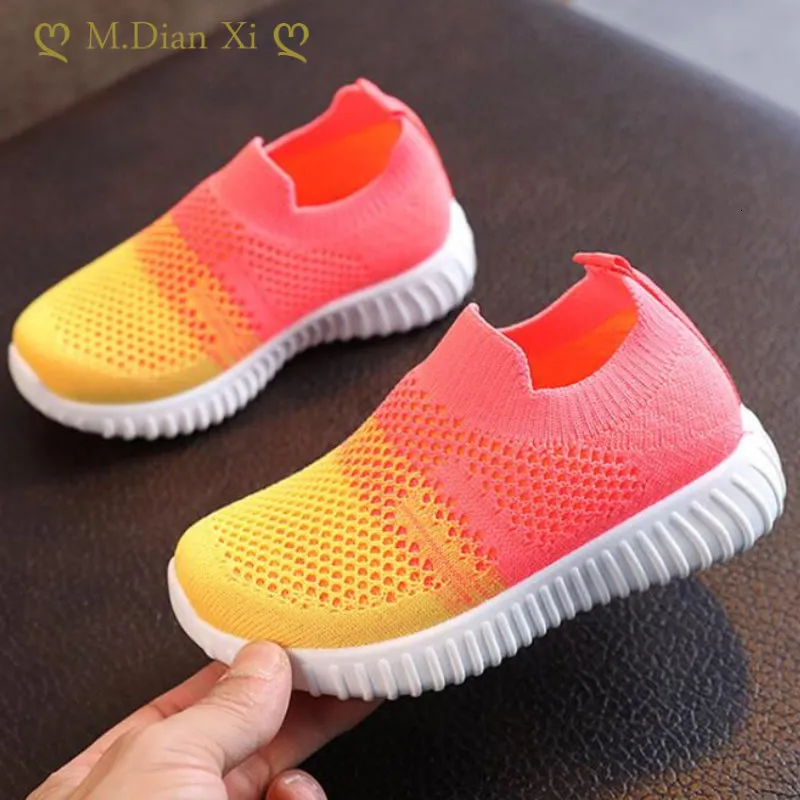 Athletic Outdoor Kids Shoes Anti-slip Soft Rubber Bottom Baby Sneaker Casual Flat Student Children Girls Boys Mesh Sports Shoe 230915