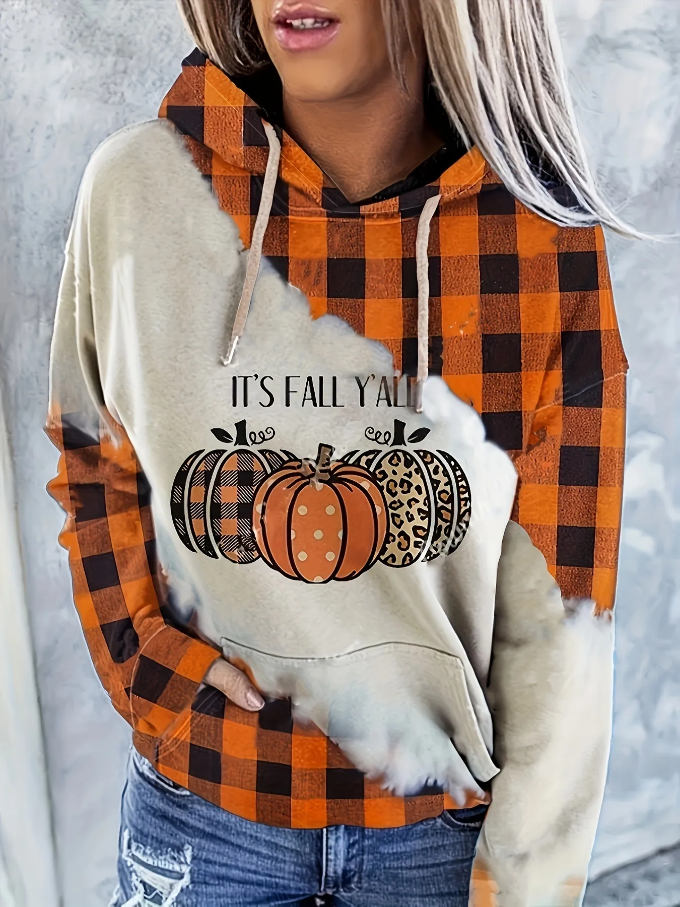 Women's Hoodies Sweatshirts Sexy Women's Checkered Hoodie Casual Cute 3d Print Long Sleeve Clothing Autumn Winter Y2k Harajuku Sweatshirt Female Pullover 230914