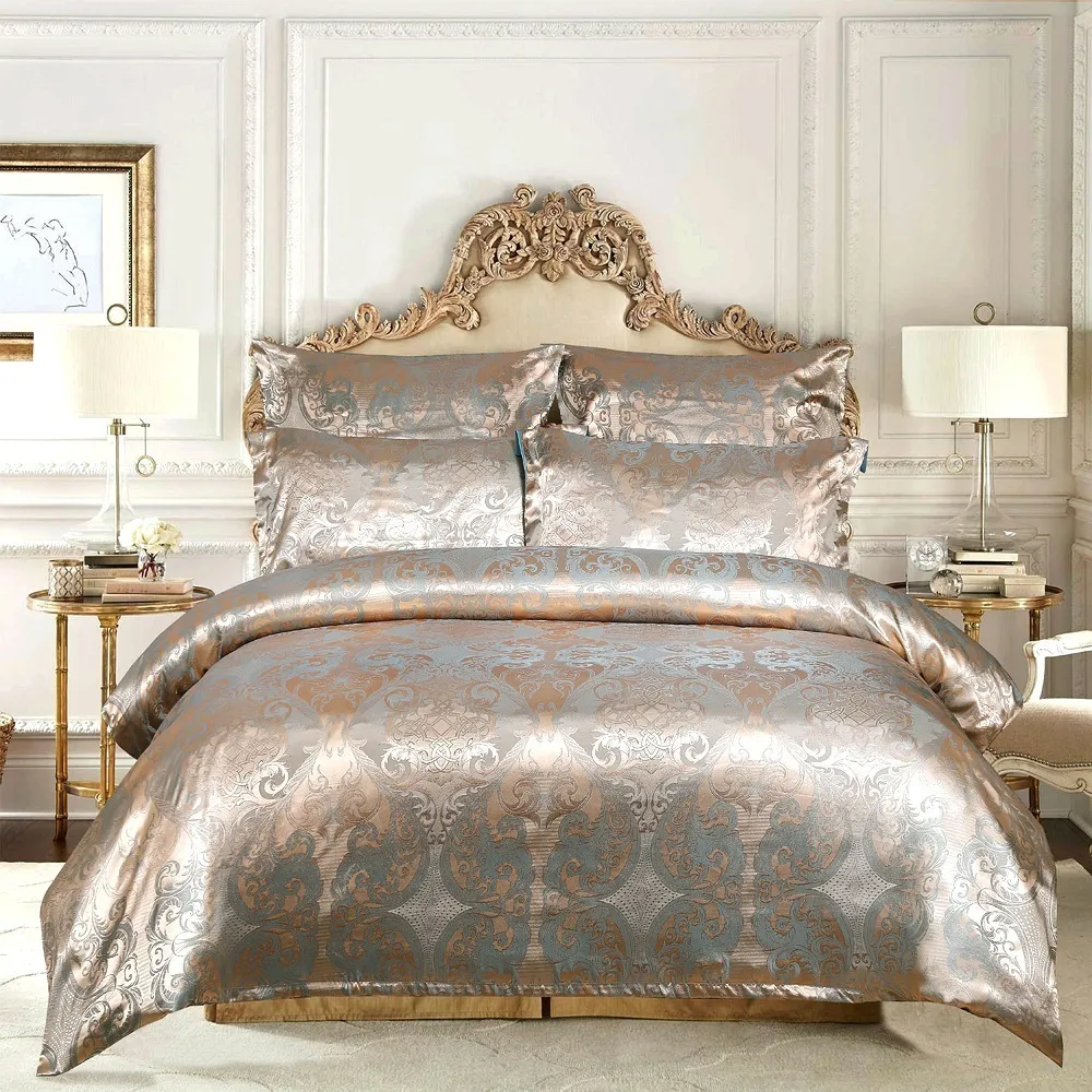 Conjuntos de cama Jacquard Weave Duvet Cover Bed Euro Set para Double Home Têxtil Luxo Fronhas Quarto Consolador 220x240 Sem Folha 230914