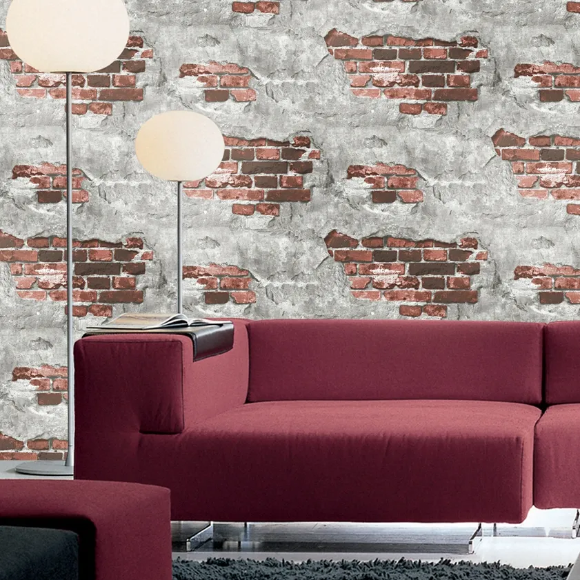Red Brick 3d Textured Brick Wallpaper Roll Old Brick Home Decor For