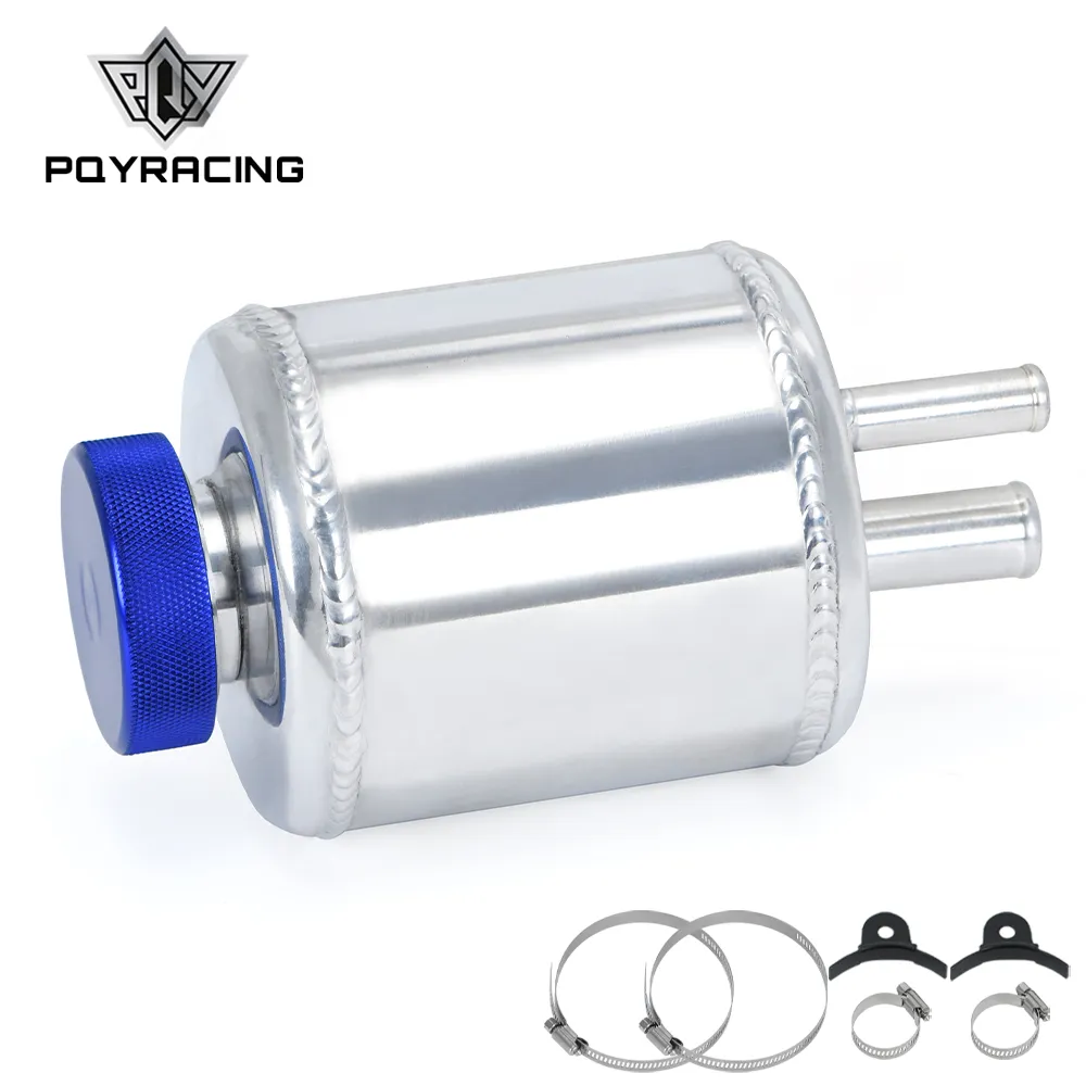 PQY - ZILVER Jdm ALUMINIUM RACING STUURBEKRACHTIGING VLOEISTOFRESERVOIR TANK KLEMMEN PQY-TK61