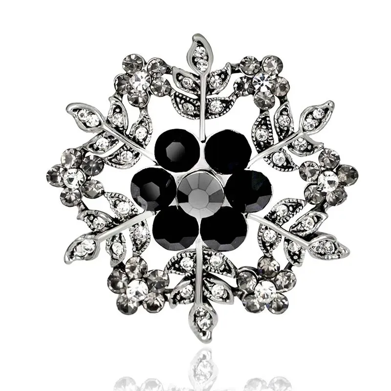 Broche flocons de neige strass broche de noël broches cristal grand flocon de neige hiver neige thème broches hommes pour femmes 12 LL