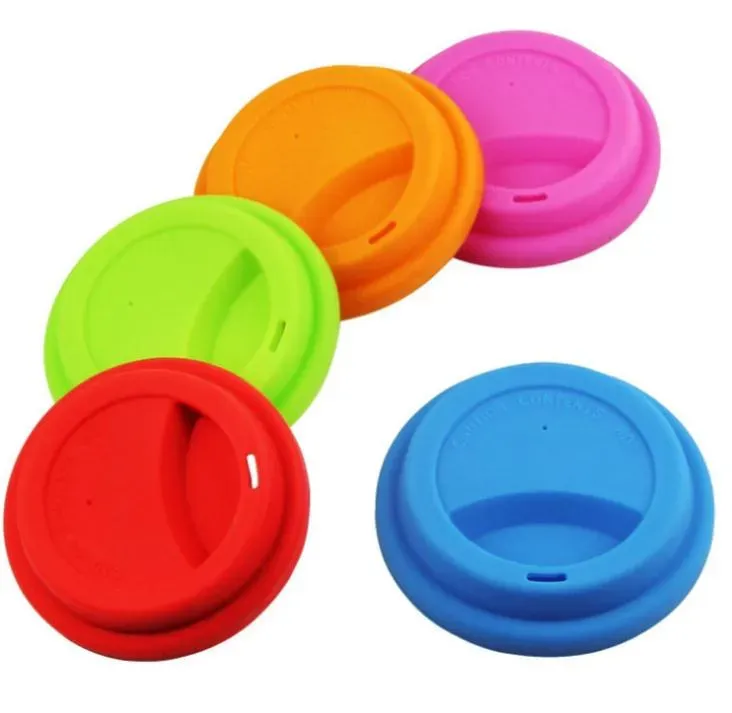 2021 Silicone Cup Lids 9cm Anti Dust Spill Proof Food Grade Silicone Cup Lid Coffee Mug Milk Tea Cups Cover Seal Lids G0915