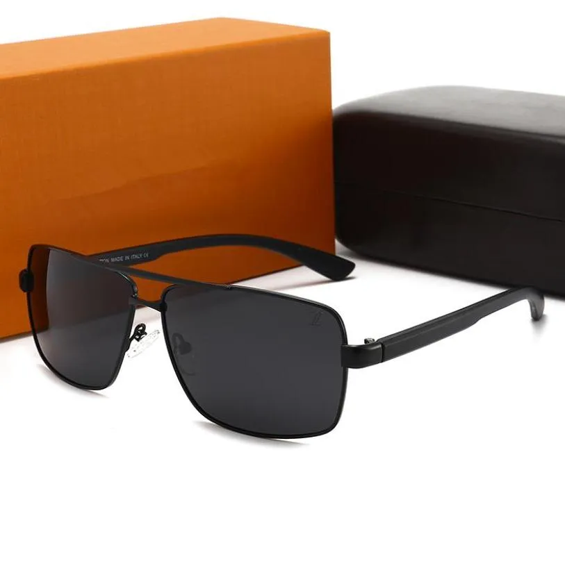 Mode Klassische LY7720 Sonnenbrille Für Männer Metall Quadrat Gold Rahmen UV400 Unisex Vintage Stil Attitude Polarisierte Sonnenbrille Schutz Brillen mit Box