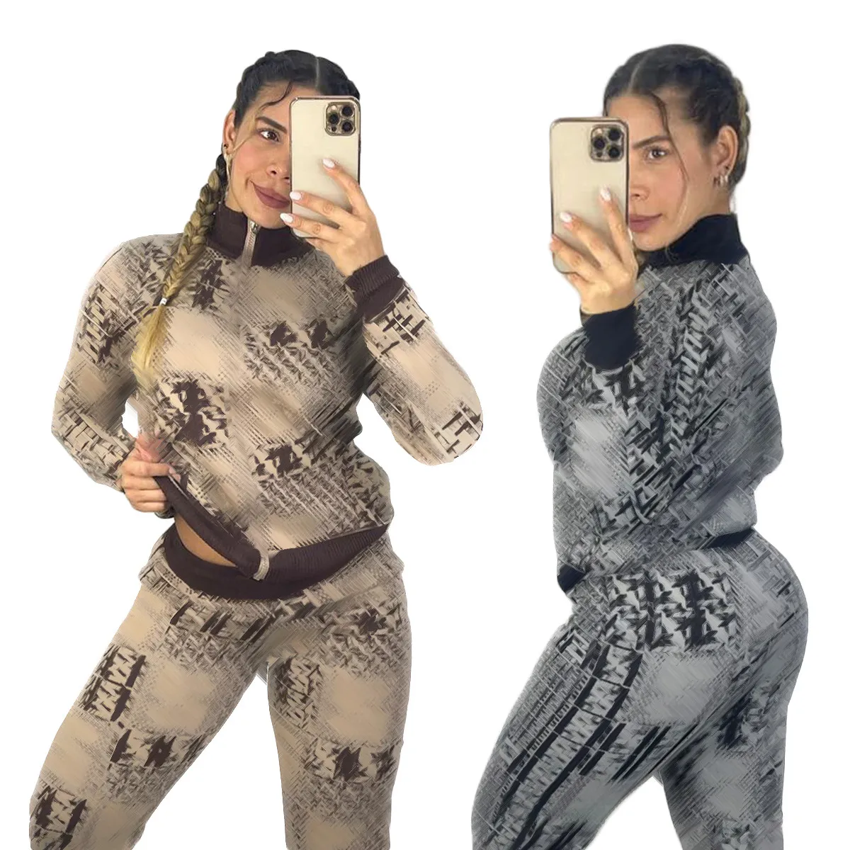 Women Tracksuits Jackets and trousers Two Piece Pants Tracksuit Women Casual Print Hoodies and Sweatpants Sets Casual Outfits