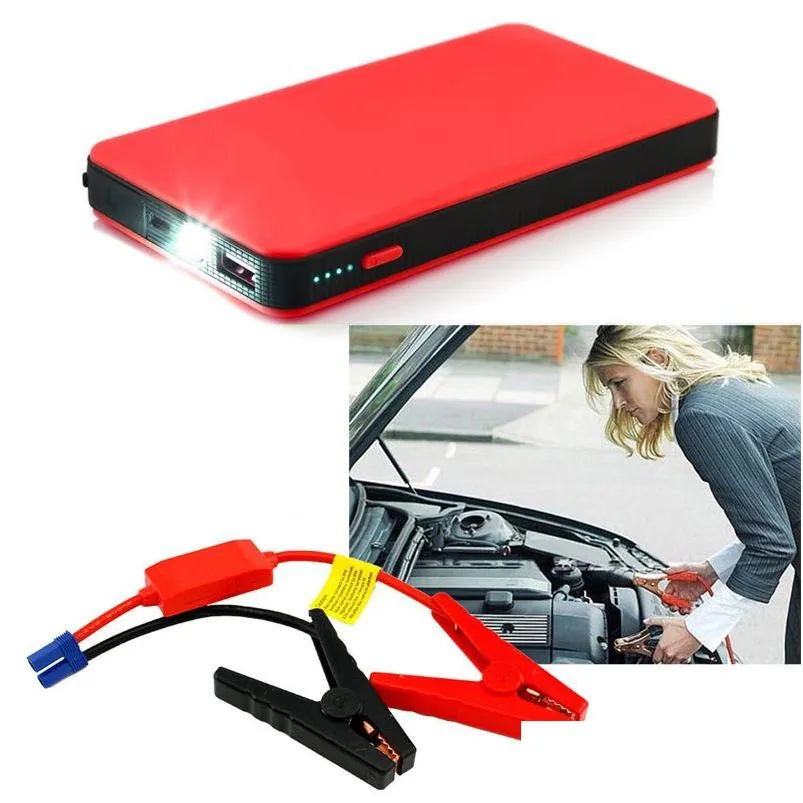 Car Jump Starter Power Inverter 20000Mah Tra-Thin Emergency Starting Supply For Motorcycle Mobile Phone Computer Digital Charging 12V Dhrkt