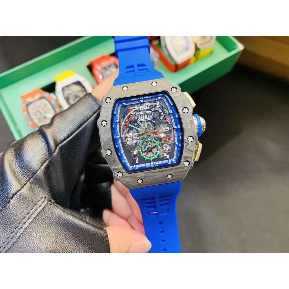 montres montre homme de haute qualité superclone aaaa mécanique montre Richa Milles montres-bracelets Rm1104 chronographe complet uhr HTRJ RM11 boîtier en fibre de carbone avec cal