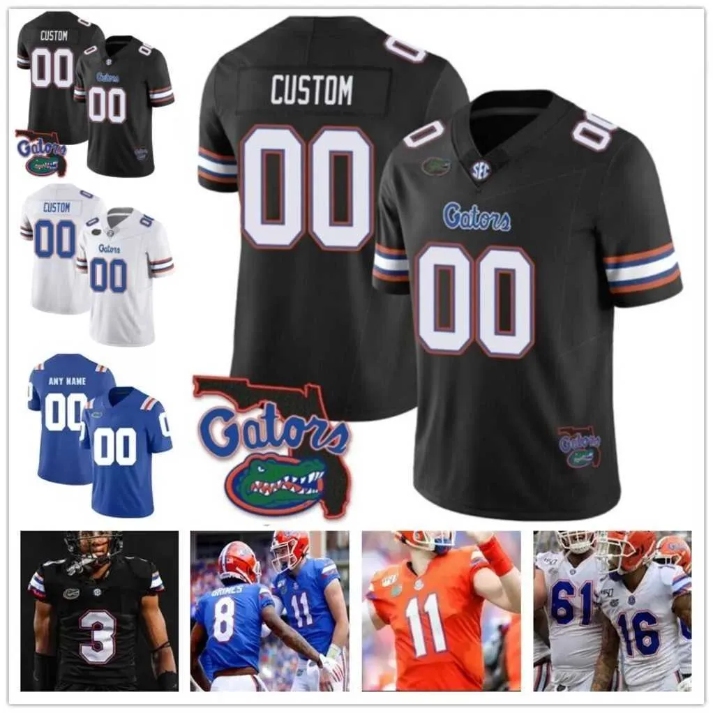 Anpassad NCAA Florida Gators Football Jersey 15 Mertz 6 Shemar James 2 Eugene Wilson III 20 Treyaun Webb Marcus Burke Etienne Pearsall Jackson Odom Douglas