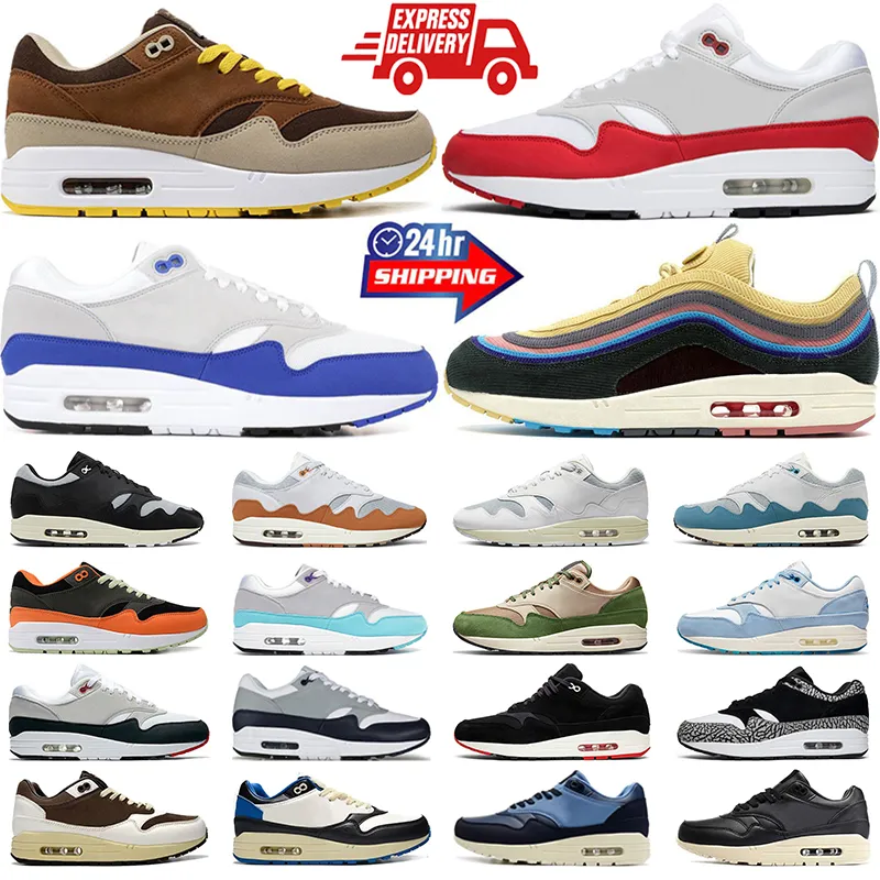 2024 OG Men Women 1 87 Running Shoes 1s Patta Waves White Black Sean Wotherspoon Noise Aqua Patch University Red Blue Mens Swats Sneakers