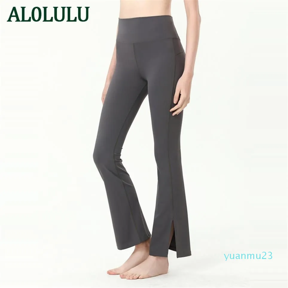 AL0LULU pantaloni da yoga da donna a vita alta sollevamento fianchi pantaloni slim campana divisa Fitness pant269t