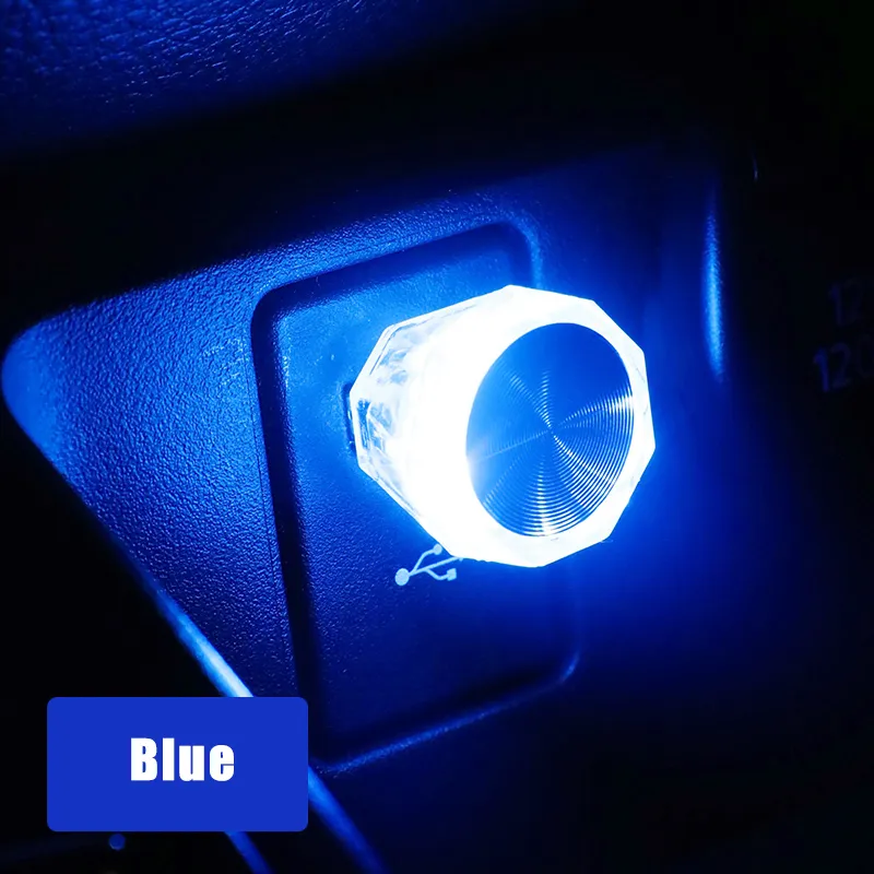 Bil mini USB LED -omgivande ljus atmosfär lampor bärbar pluggspel färgglad blinkande dekorativ lampa