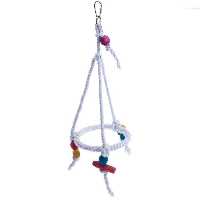 Autres fournitures pour oiseaux Anneau de perroquet Corde de suspension en coton 35 cm de long 15 cm de diamètre