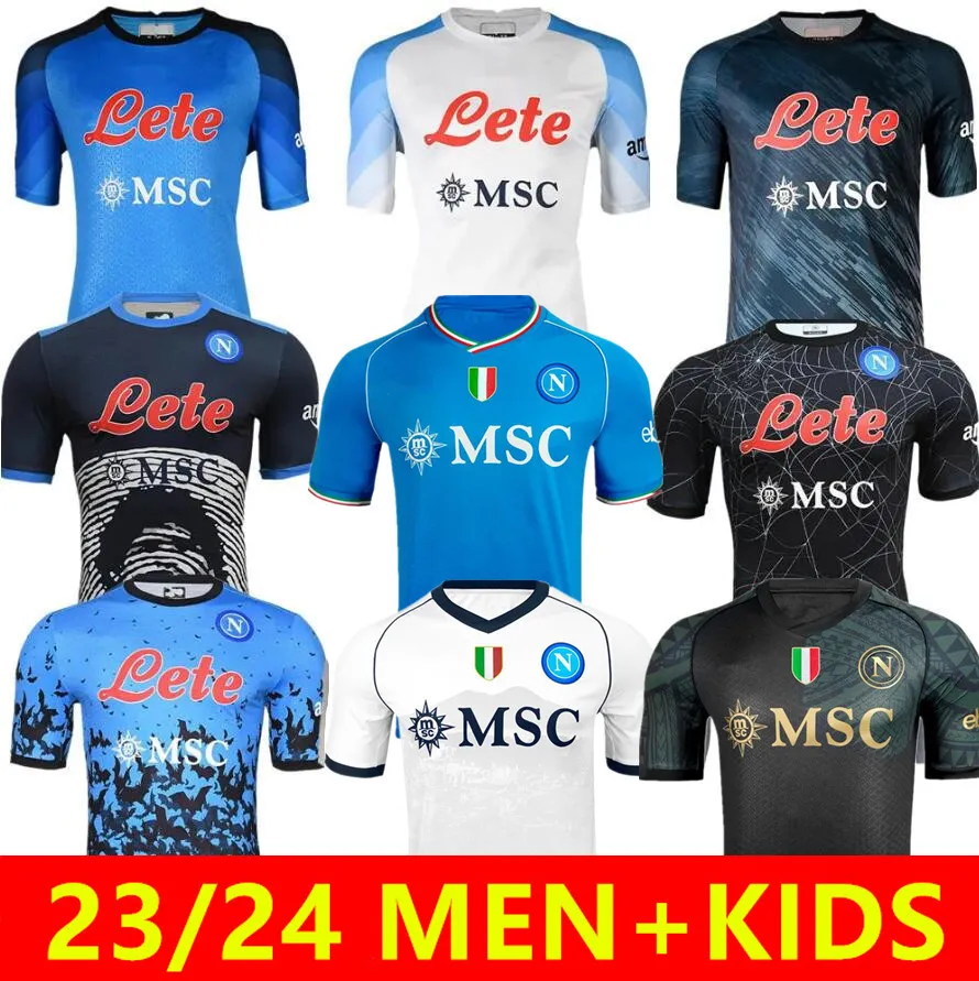 2023 2024 Napoli Soccer Jerseys MARADONA Maglietta da calciatore INSIGNE 23 24 SSC Naples MAGLIA OSIMHEN DI LORENZO home away 3rd Football Shirt