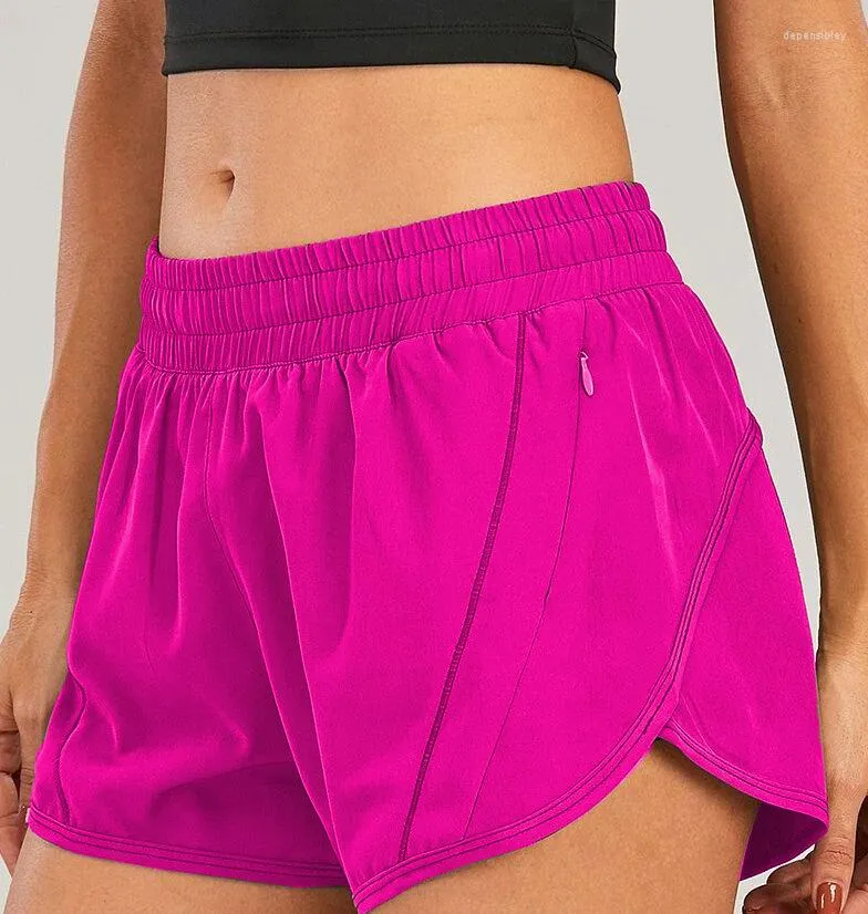 Active Shorts 23 Colors NWT Women 2.5 Inch Loose Side Zipper Pocket Linning Gym Workout Running Drawcord Outdoor Short