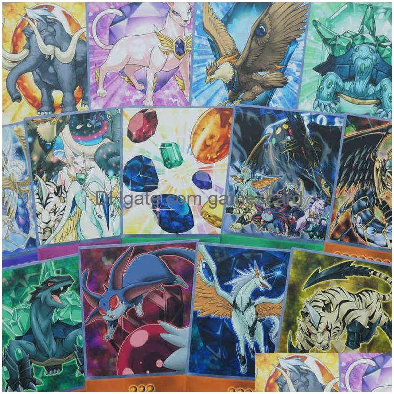 20 Stück Yu-Gi-Oh Crystal Beasts Style Karten Rubin Karbunkel Smaragd Schildkröte Saphir Pegasus Gx Orica Papierkarte G220311 Drop Lieferung Dhjlu