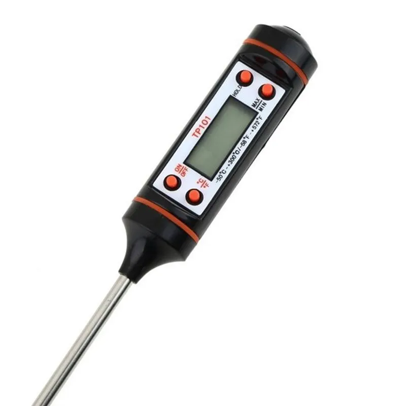 Stainless Steel BBQ Meat Thermometer Kitchen Digital Cooking Food Probe Hangable Electronic BBQ Household Temperature Detector Tool