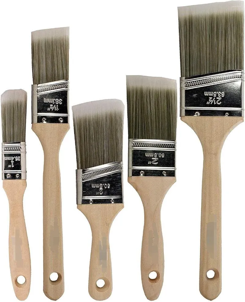 Strumenti 5 pennelli per pittura con manico in legno, pennelli per pittura per barbecue, accessori per barbecue per pulizia multifunzione