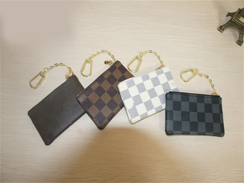 Luxury wallet designer card holder for womens mini bag keychain coin purse checked old flower brown black M62650 designer coin purse convenient xb058