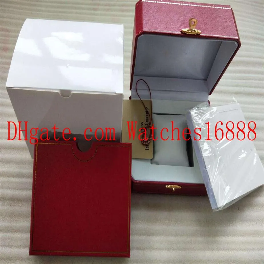 High Quality Boxes WSBB0026 Watch Classic Red Original Box Papers Leather Card Boxs Handbag For Baignoire Tonneau 2824 7750 Watche211e