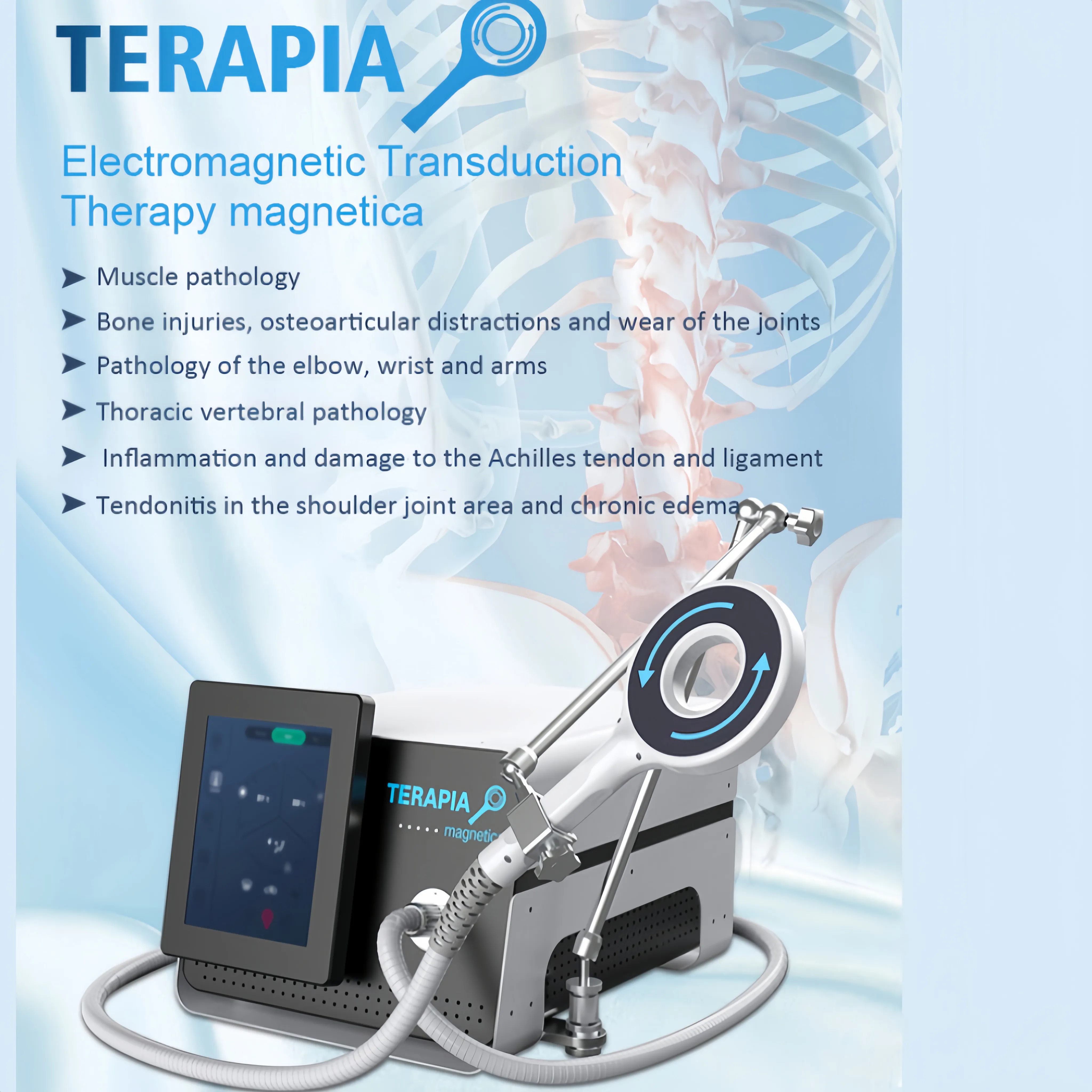 Machine magnétique portative de physiothérapie électromagnétique de soulagement de douleur de blessure de Sport de haute énergie