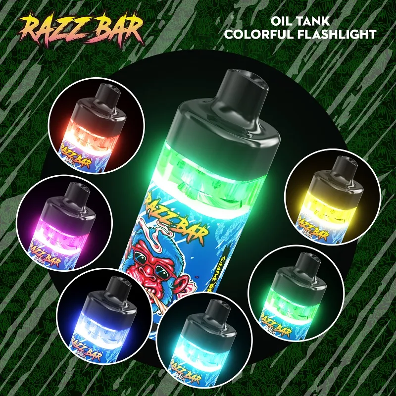 유럽 ​​창고 최신 Razz Bar 12000 퍼프 충전식 vape 펜 담배 vape 장치 16 맛 650mAh 배터리 22ml 카트리지 스타터 키트 12k