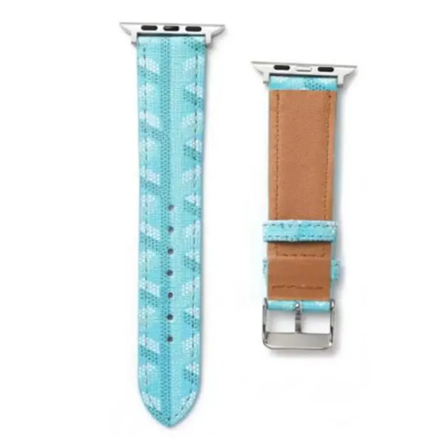 Fashion Watchband Strap لـ Apple Watch Band 42mm 38mm 40mm 44mm 41mm 45mm 49mm IWatch 4 5 6 SE 7 Series Go Designer Leather Smart Straps