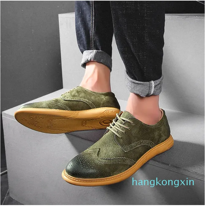 fashion men casual shoes new flats lace up male suede oxfords men leather shoes zapatillas hombre For Boys Party Boots