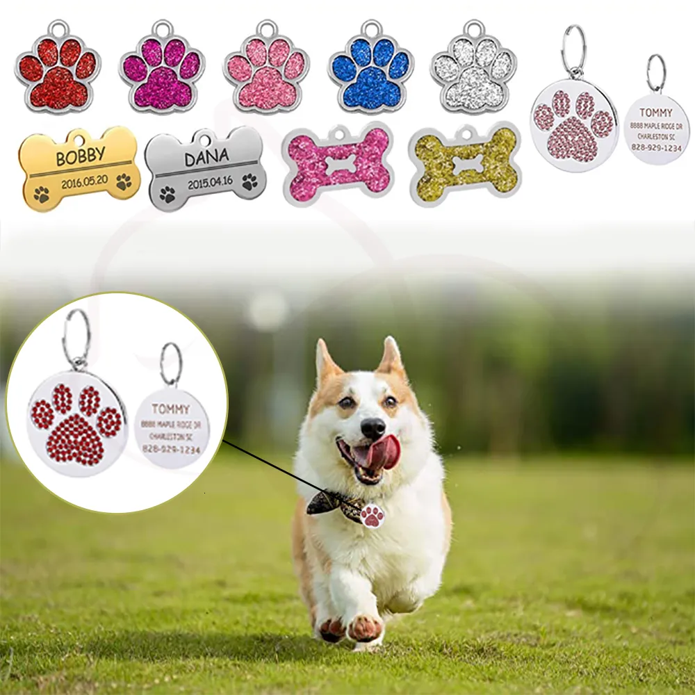 Hundehalsbänder, Leinen, personalisierte Adressanhänger für Hunde, ID-Tag, graviertes individuelles Halsband, Katzenname, Haustier 230915