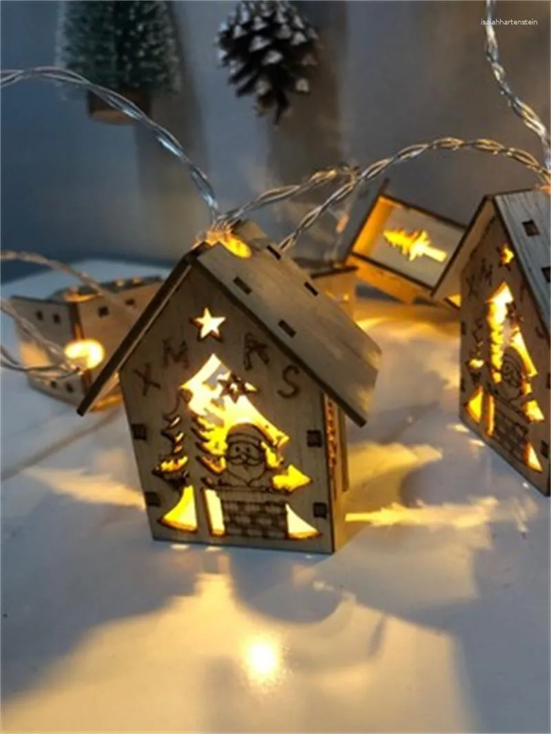 Nocne światła drewniane świąteczne jelenie LED House wisząca dekoracja ścienna