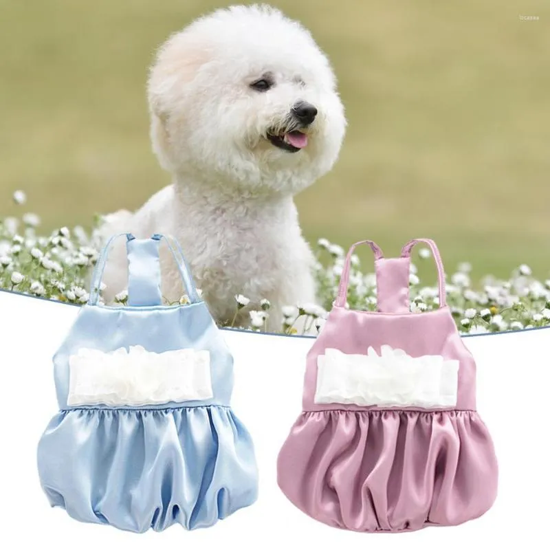 Hundklädklänning mjuk bekväm tredimensionell kjol blomma dekor sommar husdjur satin halter valp leveranser