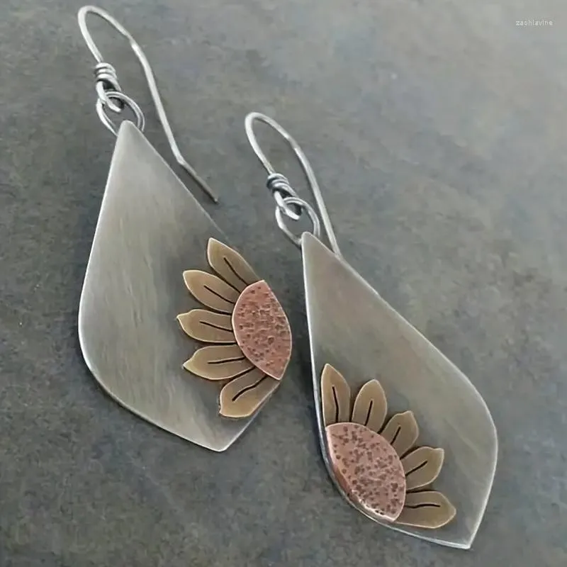 Dingle örhängen mode kreativt solros mönster hänge årsdag parti gåva