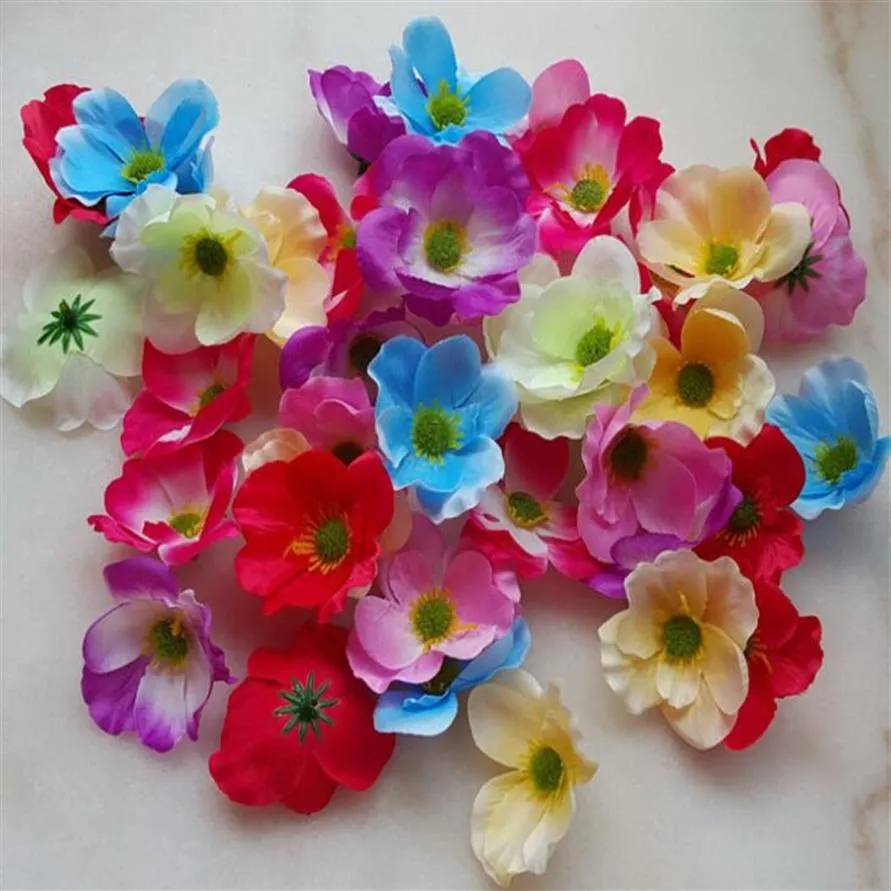 7 Cm beschikbaar Kunstzijde Poppy Bloemhoofdjes voor DIY decoratieve slinger accessoire bruiloft hoofddeksels 500 stuks veel G620251Y