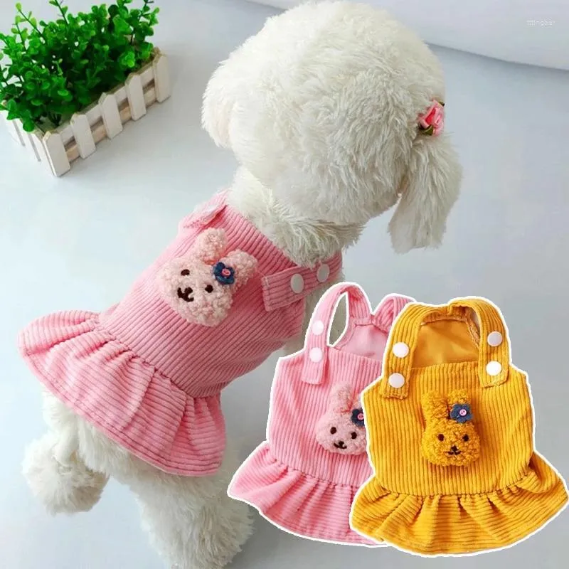 Dog Apparel Strap Dress Pets Clothes Princess Skirt Suspenders Pet Cats And Dogs Corduroy Sleeveless Cute Base