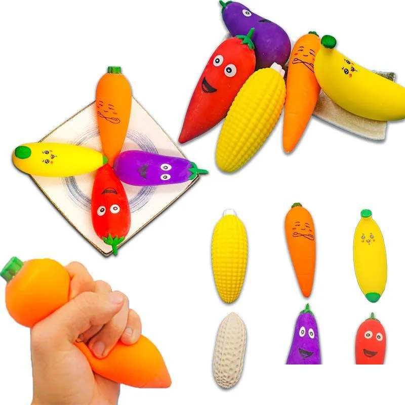 Novelty Games Toys Decompression Squeeze Vegetables And Banana Release Pressure Tpr Toy For Kids Adt Drop Delivery Dhfan