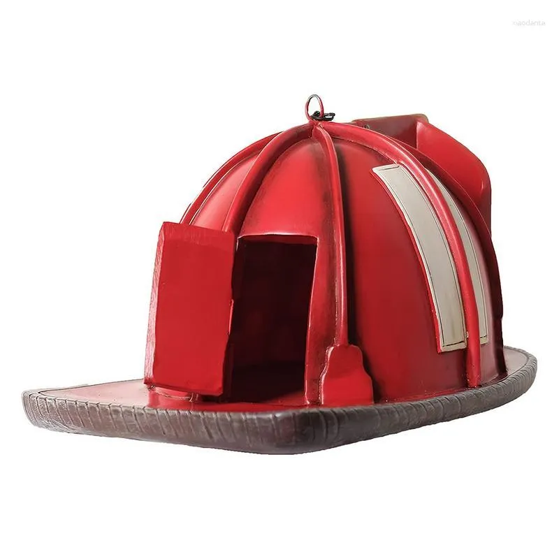 Decorazioni da giardino Cappello antincendio Casetta per uccelli Vigile del fuoco in stile vintage Decorazioni per esterni Casette per uccelli per spazio esterno Casa naturale fatta a mano