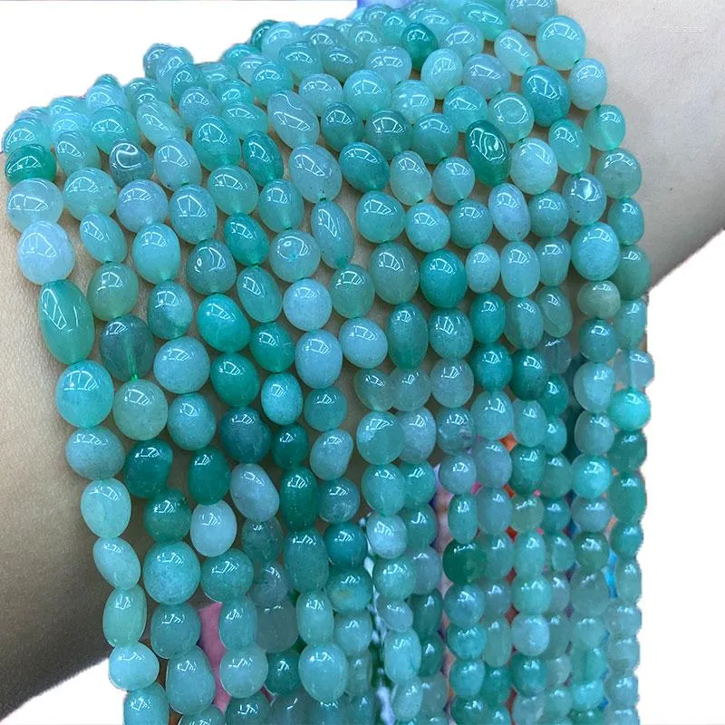 Lösa ädelstenar fin naturlig grön aventurin oregelbundna grusjemsten pärlor för smycken som tillverkar DIY-armband halsband 8-10mm 15 ''