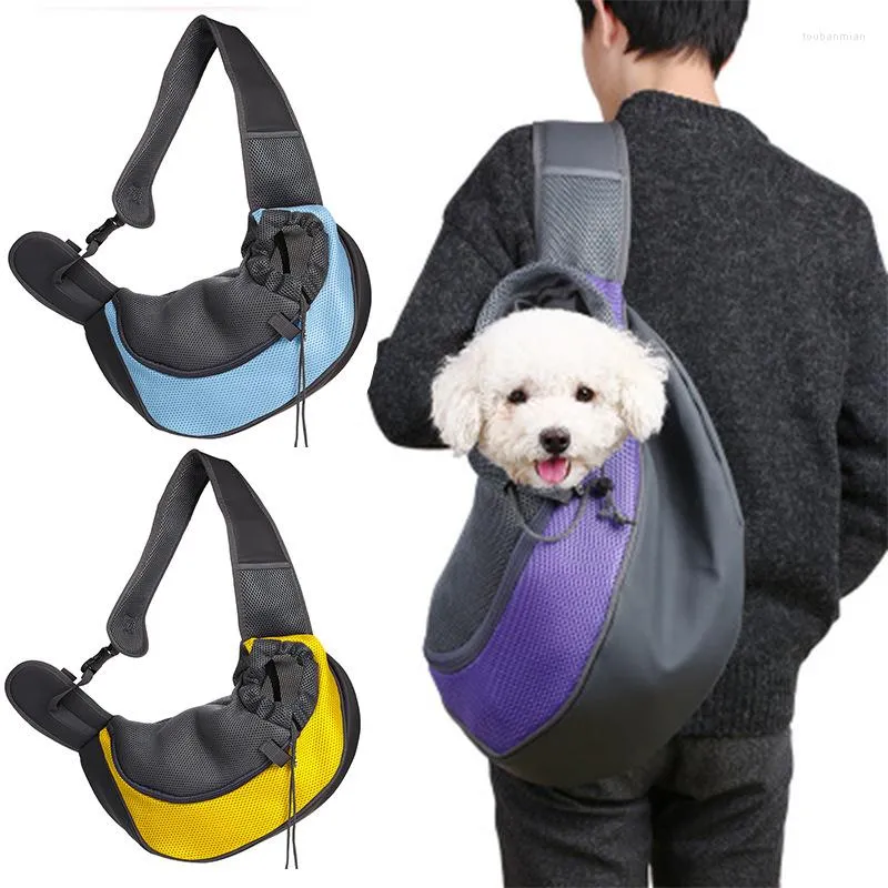 Transportador de cachorro Bolsa de ombro diagonal Crossbody Pet Outdoor Travel Travel Sacos de gatos portáteis respiráveis