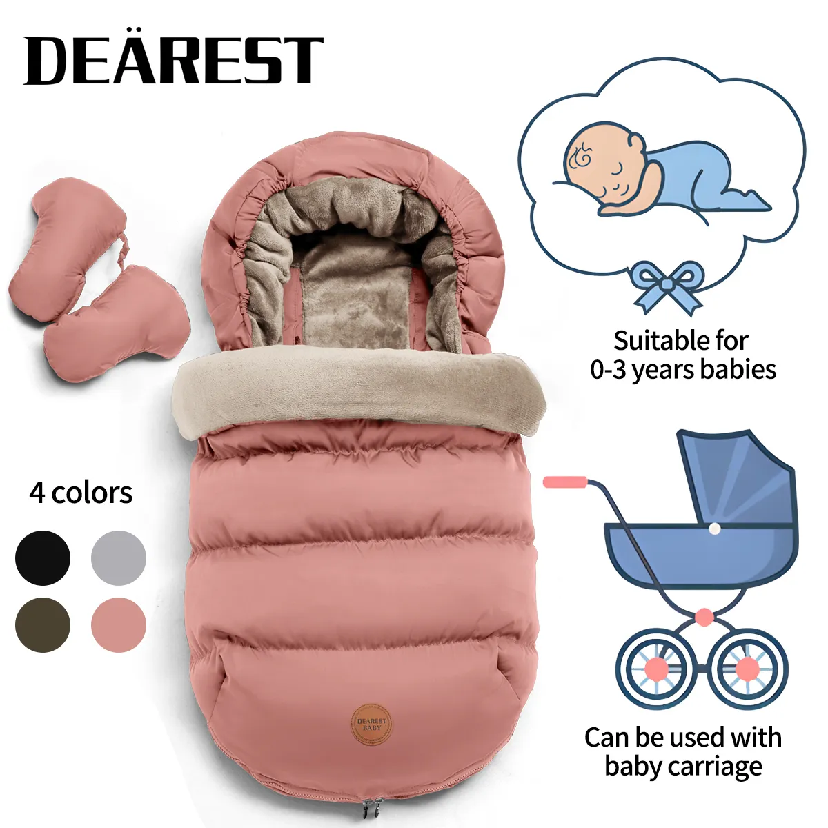 Sovsäckar baby vinterisolerad väska barn fotskydd barnvagn vindtät varm tjock bomullsblock 230914