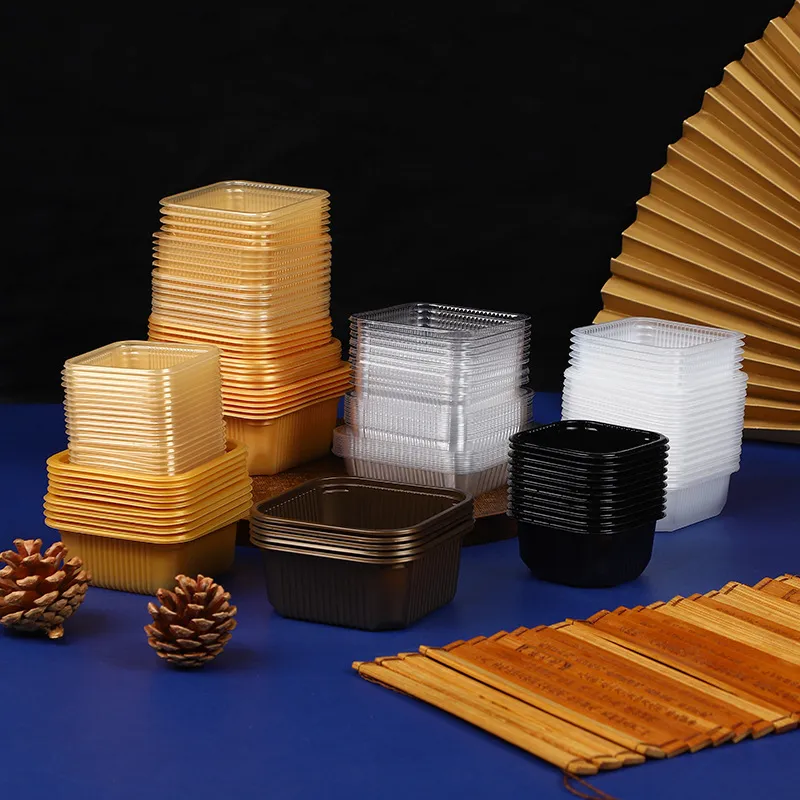Dim Sum Container Poly Disposable Thickened Moon Cake Holder Plastic Box, Food Flower Cake ...
