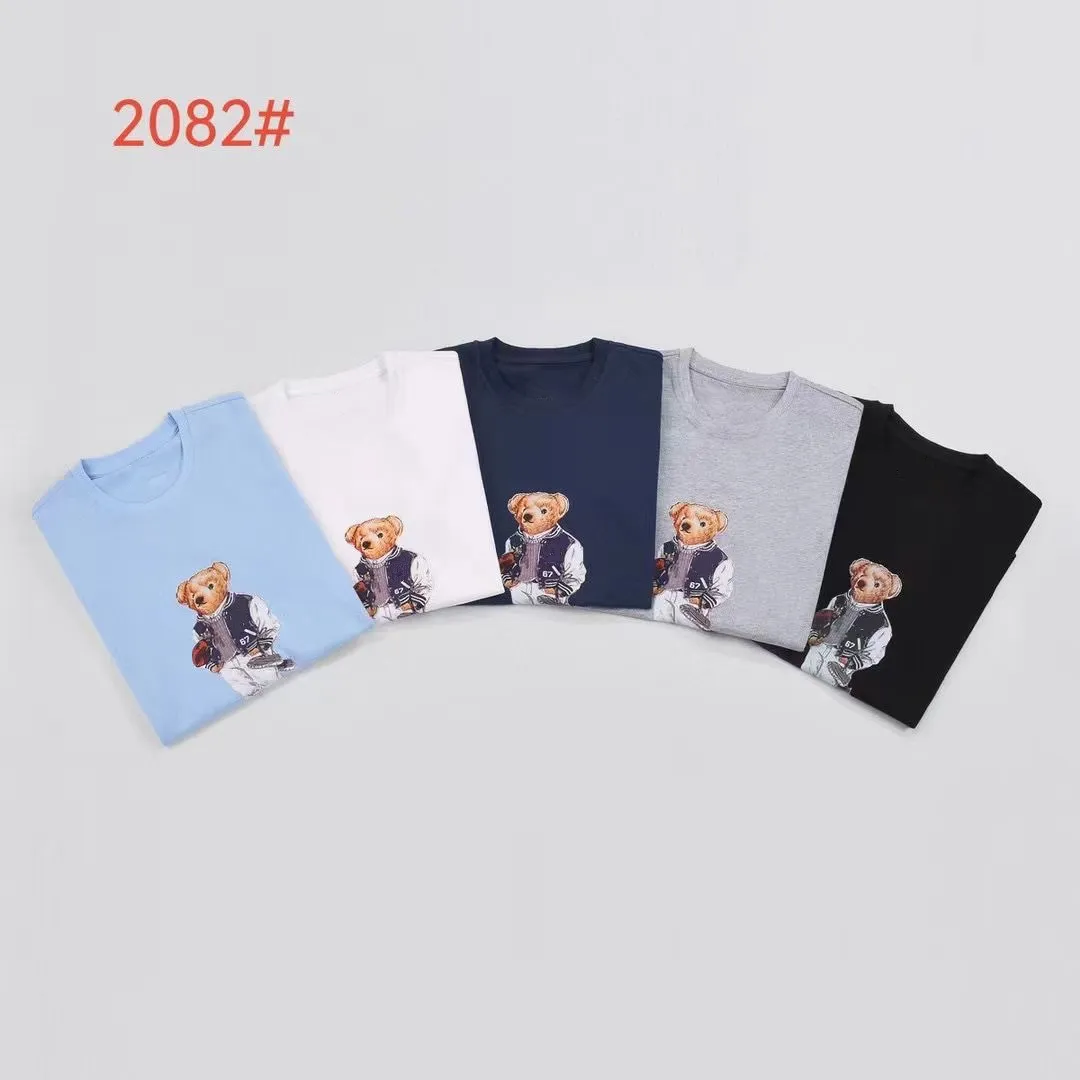 2024NEWヨーロッパとアメリカのモデルPolos Bear Tシャツ高品質100％コットンベアTシャツ短袖TシャツUSA＃14