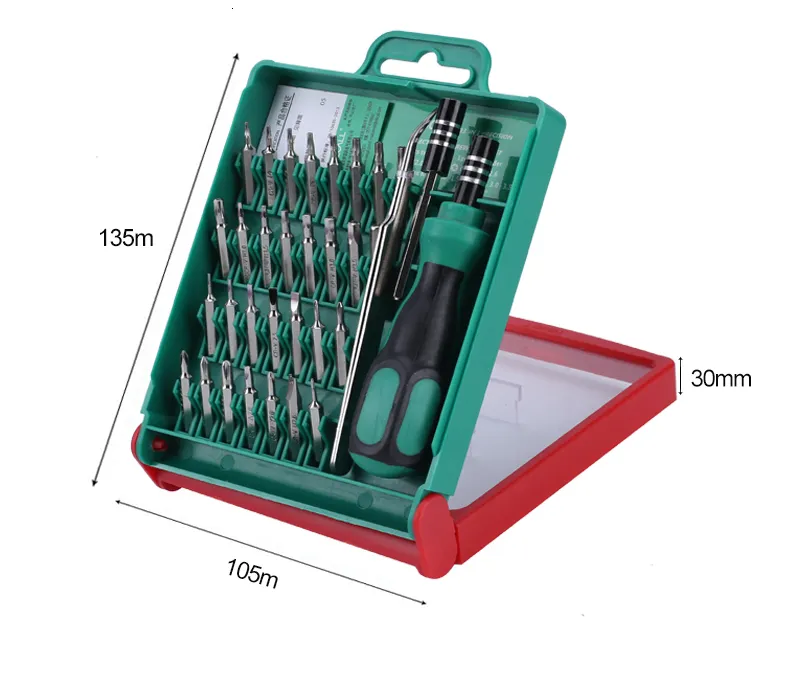 Cacciaviti ELECALL 33 in 1 set di cacciaviti Torx a taglio esagonale magnetico kit di strumenti di riparazione scatola per notebook laptop PC fotocamera orologio telefono 230914