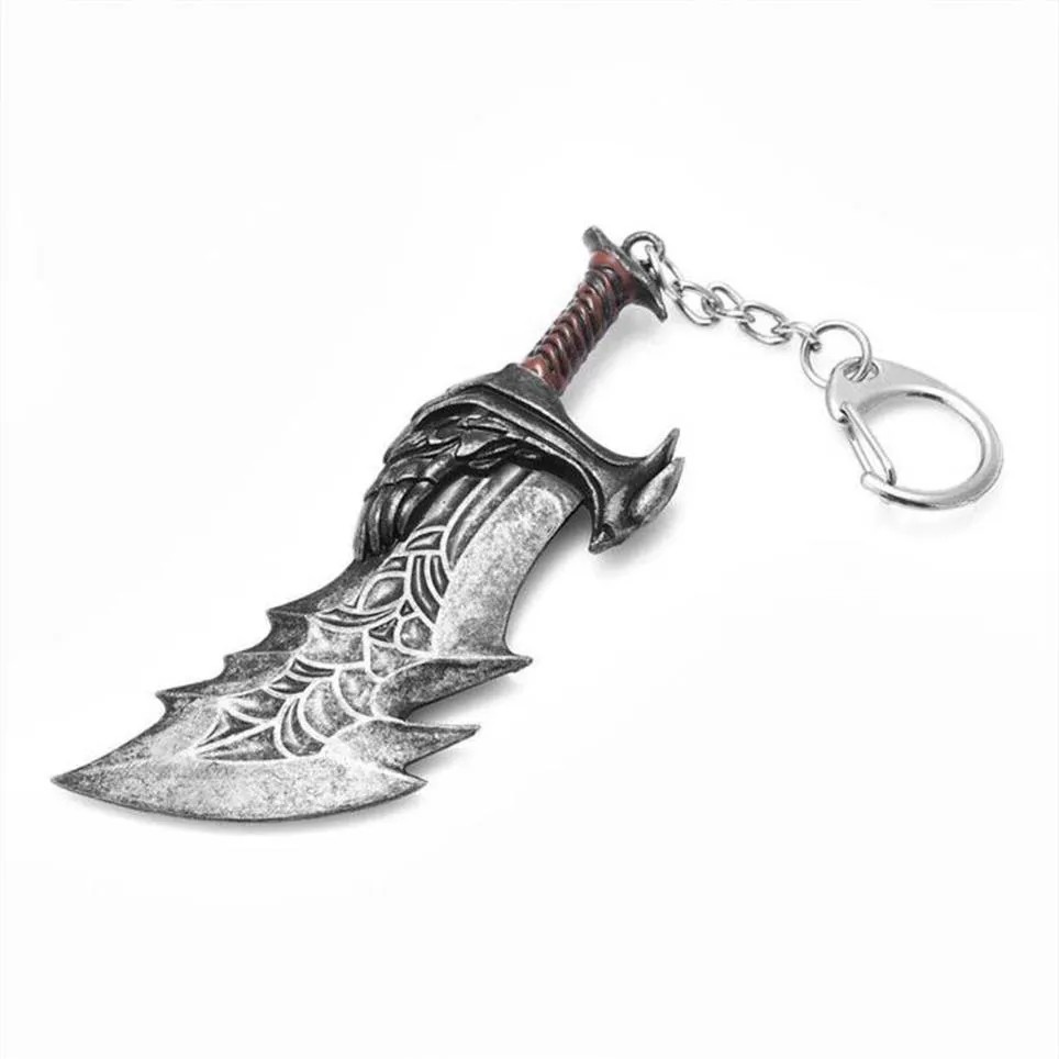 Porte-clés Dieu de la guerre 4 Kratos Sword Porte-clés Pendentif Porte-clés Bijoux Hommes et femmes Porte-clés de voiture Accessoires245B