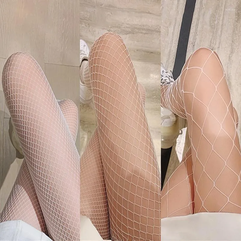 Frauen Socken Lolita Weiß Mesh Strümpfe Kawaii Cosplay Anime Mädchen Netzstrumpfhose Y2k Strumpfhosen Mit Muster Für