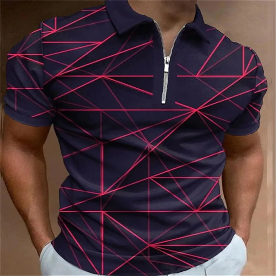 T-Shirt à manches courtes et col Polo pour homme, haut décontracté, à la mode, taille ample, imprimé en 3D, DIY, 889, 49