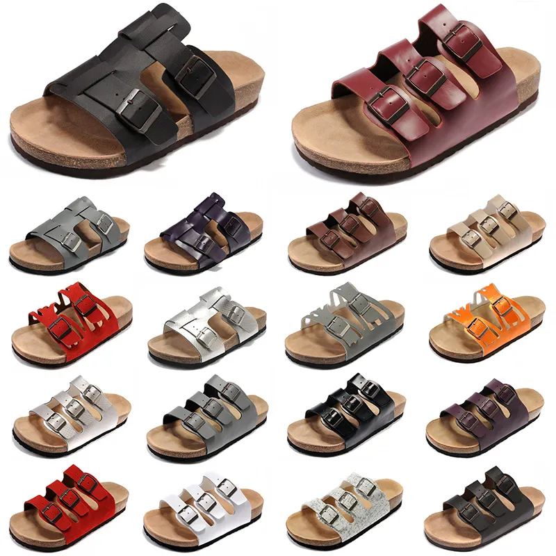 Boston Klompen birkens voorraden Designer Sandalen Slippers Cork Flats hith kwaliteit herfst Lederen Slide Loafers Casual Schoenen Dames Heren muilezel slippers pantoffel