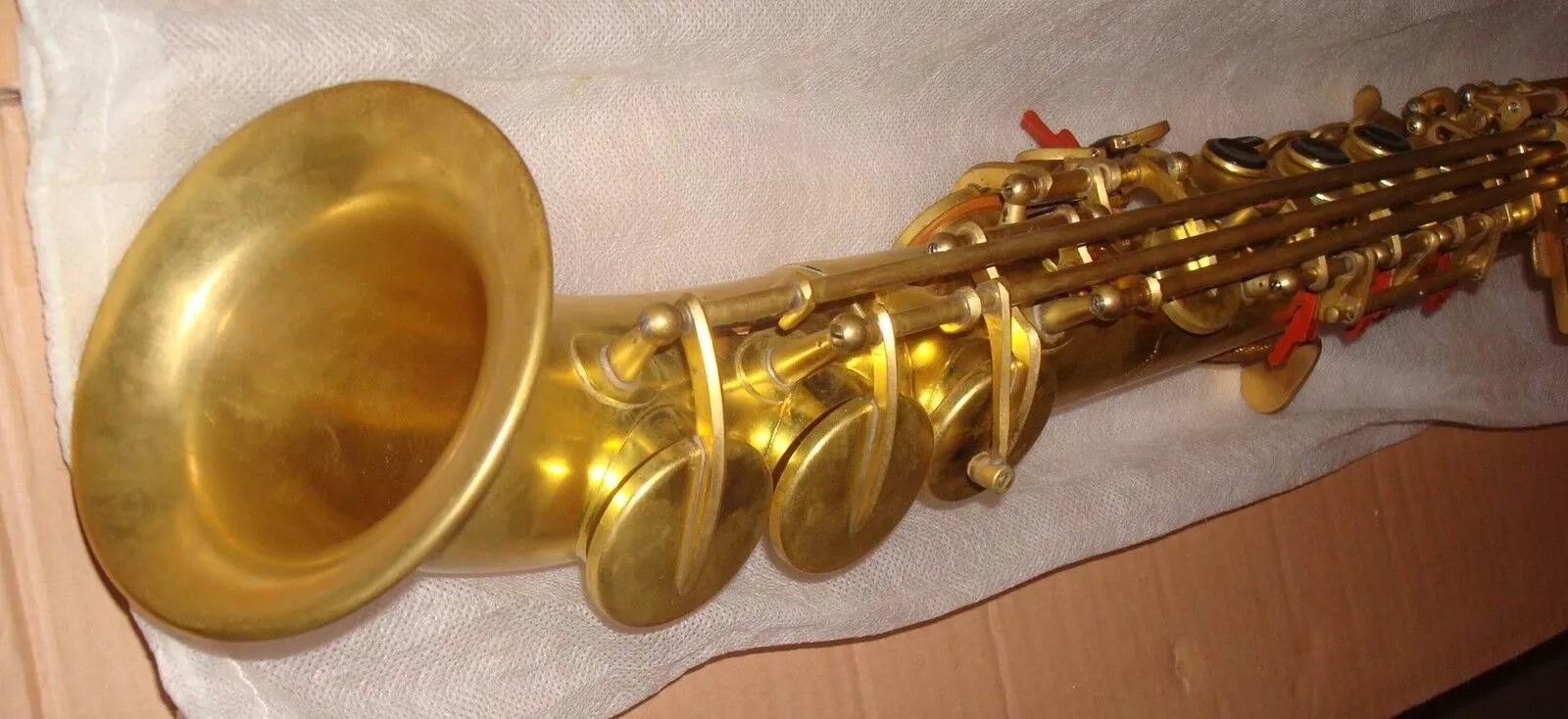 Professionell östlig musik krökt klocksopran saxofon saxello original mässing